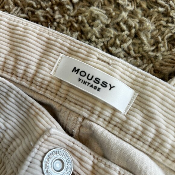 MOUSSY VINTAGE Japan Ailey Corduroy Straight Leg Pants Off White Size 30 - Picture 6 of 8